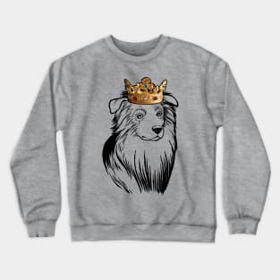 Australian Shepherd Dog King Queen Wearing Crown Crewneck Sweatshirt